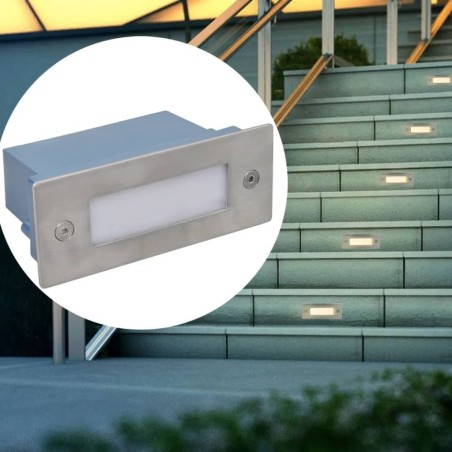 Lampes LED encastrée d'escalier 12 pcs 44x111x56 mm 
