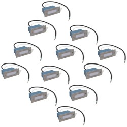 Lampes LED encastrée d'escalier 12 pcs 44x111x56 mm 