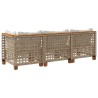 Canapé de jardin avec coussins 3 places beige résine tressée 