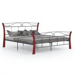 Cadre de lit sans matelas noir métal 140x200 cm 
