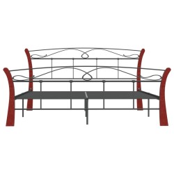 Cadre de lit sans matelas noir métal 140x200 cm 