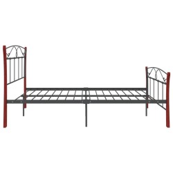 Cadre de lit sans matelas noir métal 140x200 cm 