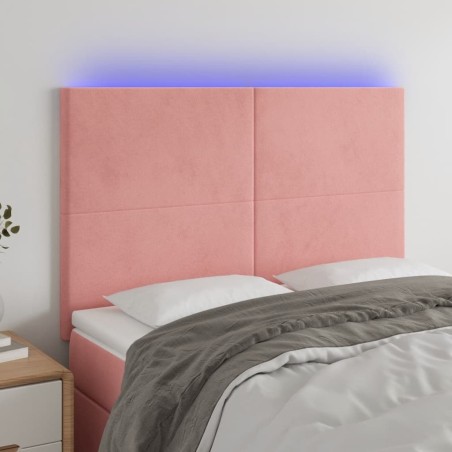 Tête de lit à LED Rose 144x5x118/128 cm Velours 