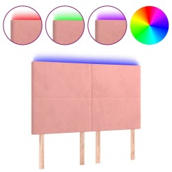 Tête de lit à LED Rose 144x5x118/128 cm Velours 