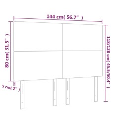 Tête de lit à LED Rose 144x5x118/128 cm Velours 