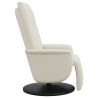 Fauteuil inclinable de massage et repose-pieds crème similicuir 