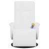 Fauteuil inclinable de massage repose-pieds blanc similicuir 