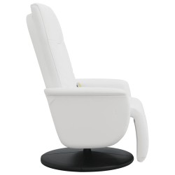 Fauteuil inclinable de massage repose-pieds blanc similicuir 