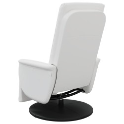 Fauteuil inclinable de massage repose-pieds blanc similicuir 