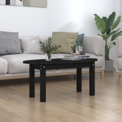 Table basse Noir 80x40x35 cm Bois massif de pin 