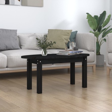 Table basse Noir 80x40x35 cm Bois massif de pin 