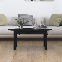 Table basse Noir 80x40x35 cm Bois massif de pin 