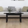 Table basse Noir 80x40x35 cm Bois massif de pin 