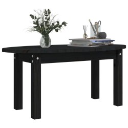 Table basse Noir 80x40x35 cm Bois massif de pin 