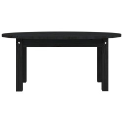 Table basse Noir 80x40x35 cm Bois massif de pin 