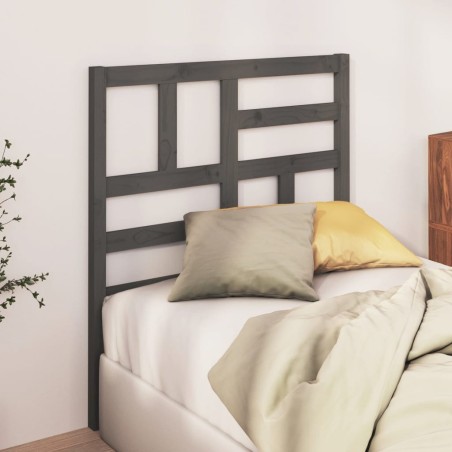Tête de lit Gris 106x4x104 cm Bois massif de pin 