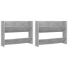 Armoires à chaussures murales 2 pcs Gris béton 80x18x60 cm 