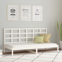 Lit de jour sans matelas blanc 80x200 cm bois de pin massif 