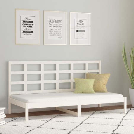 Lit de jour sans matelas blanc 80x200 cm bois de pin massif 