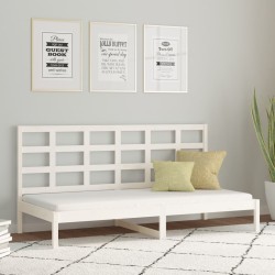 Lit de jour sans matelas blanc 80x200 cm bois de pin massif 
