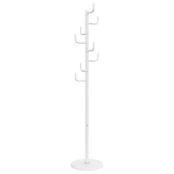 Porte-manteau blanc 183 cm fer enduit de poudre 