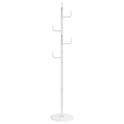 Porte-manteau blanc 183 cm fer enduit de poudre 