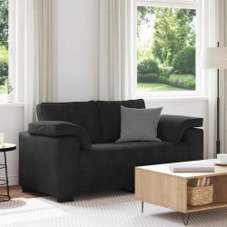 Canapé causeuse noir 120 cm velours 