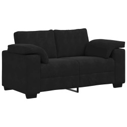 Canapé causeuse noir 120 cm velours 
