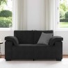 Canapé causeuse noir 120 cm velours 
