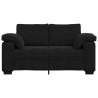 Canapé causeuse noir 120 cm velours 