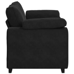 Canapé causeuse noir 120 cm velours 