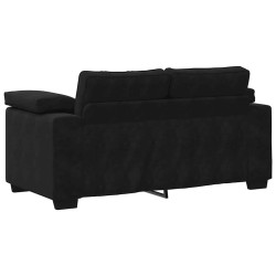 Canapé causeuse noir 120 cm velours 
