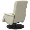 Fauteuil inclinable de massage et repose-pieds crème similicuir 