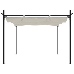Pergola avec toit rétractable crème 295x292x230 cm 