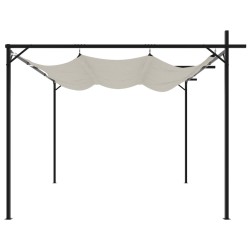 Pergola avec toit rétractable crème 295x292x230 cm 