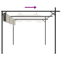 Pergola avec toit rétractable crème 295x292x230 cm 