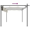Pergola avec toit rétractable crème 295x292x230 cm 