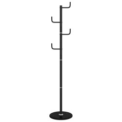 Porte-manteau noir 183 cm fer enduit de poudre 