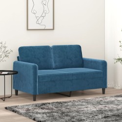 Canapé à 2 places Bleu 120 cm Velours 