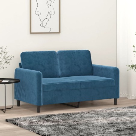 Canapé à 2 places Bleu 120 cm Velours 