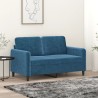 Canapé à 2 places Bleu 120 cm Velours 