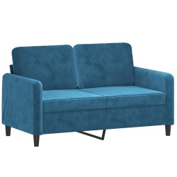 Canapé à 2 places Bleu 120 cm Velours 