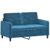 Canapé à 2 places Bleu 120 cm Velours 