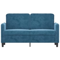 Canapé à 2 places Bleu 120 cm Velours 