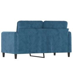 Canapé à 2 places Bleu 120 cm Velours 
