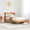 Cadre de lit avec tête de lit sans matelas cire marron 90x190cm 