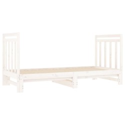 Lit coulissant sans matelas blanc 2x(90x190) cm 