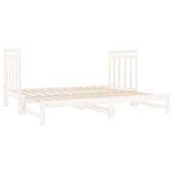 Lit coulissant sans matelas blanc 2x(90x190) cm 