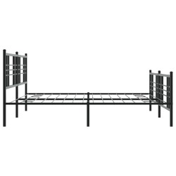 Cadre de lit métal sans matelas avec pied de lit noir 193x203cm 