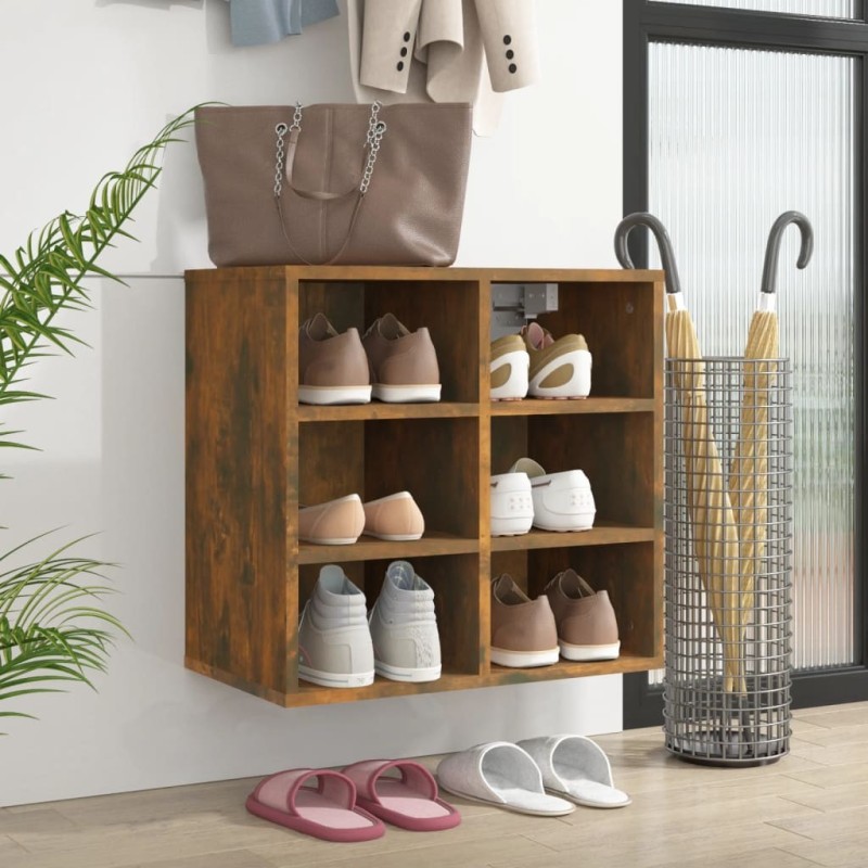 Armoire à chaussures Chêne fumé 52,5x30x50 cm Armoire à chaussures Chêne fumé 52,5x30x50 cm